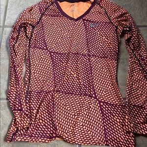 Nike Pro Dri-FIT Orange/Maroon Athletic Top - Sz Medium